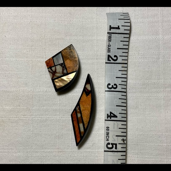 Geometric art nouveau inspired brooches. - Picture 3 of 3